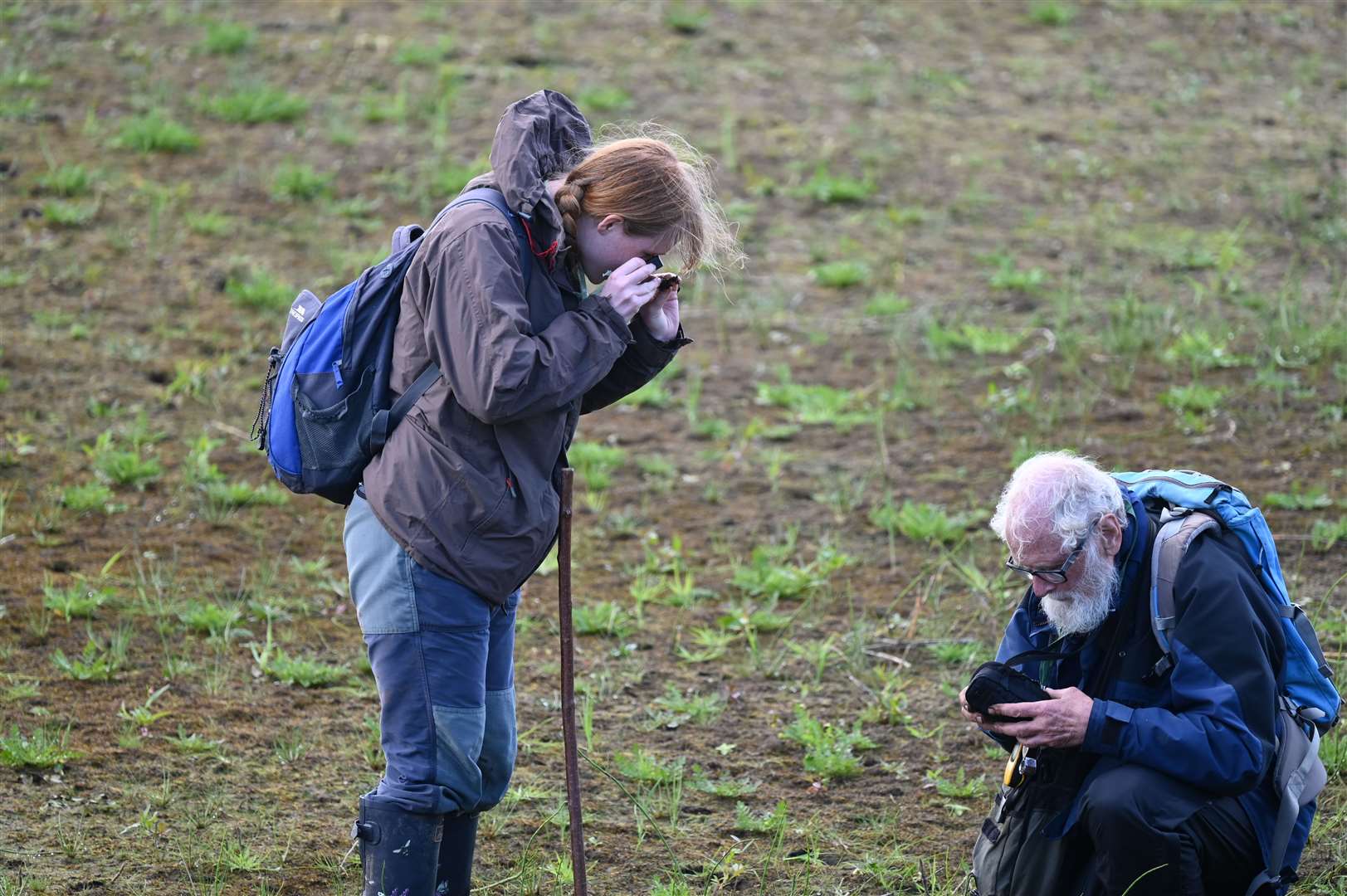 Kat O’Brien of NatureScot and David Chamberlain confirmed the discovery of the rare moss (Joan McNaughton/PA)
