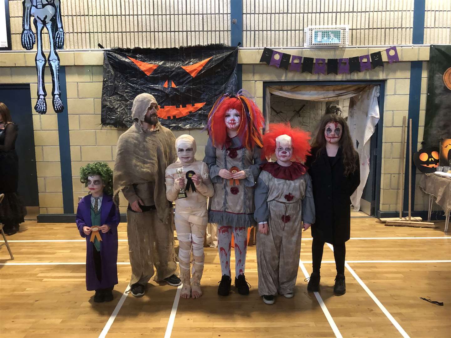 Winners of the Halloween costume competition at Durness in 2019.