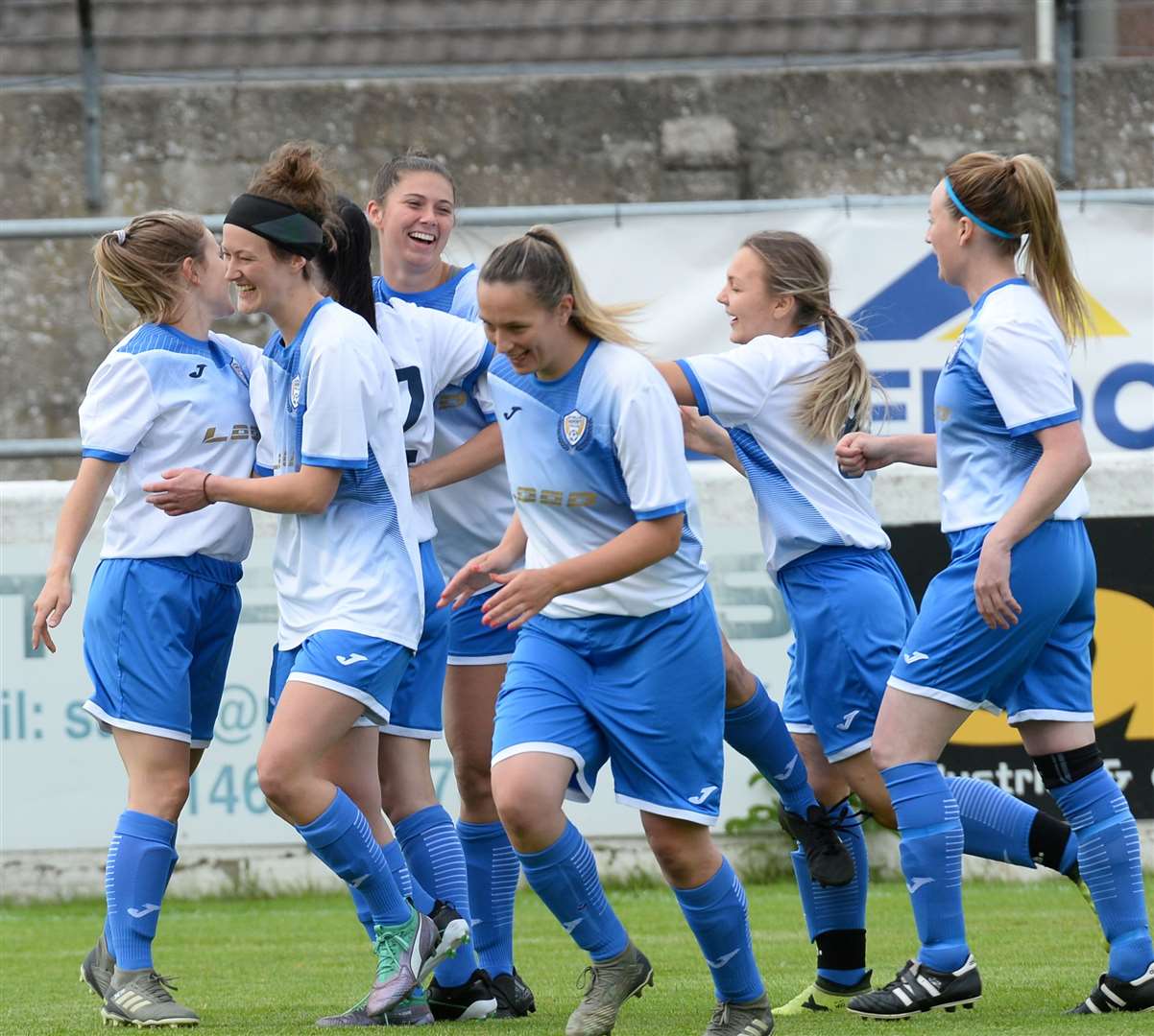 Sutherland celebrate scoring the opening goal. Picture Gary Anthony.