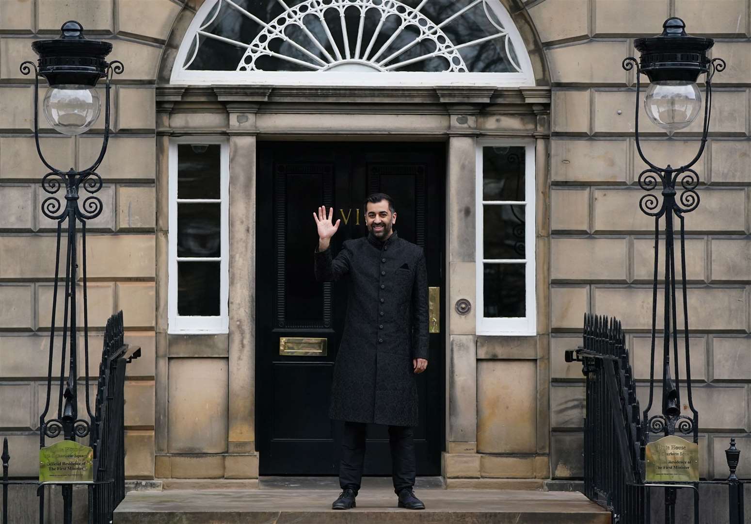 Humza Yousaf at Bute House ahead of his first cabinet meeting as First Minister (Andrew Milligan/PA)
