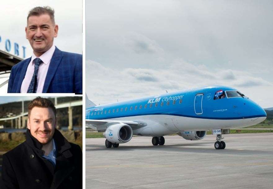 Inverness Airport General Manager Graeme Bell (hierboven) en Michael Golding, CEO van Visit Inverness Loch Ness, verwelkomden de geplande extra dagelijkse verbindingen naar Amsterdam.