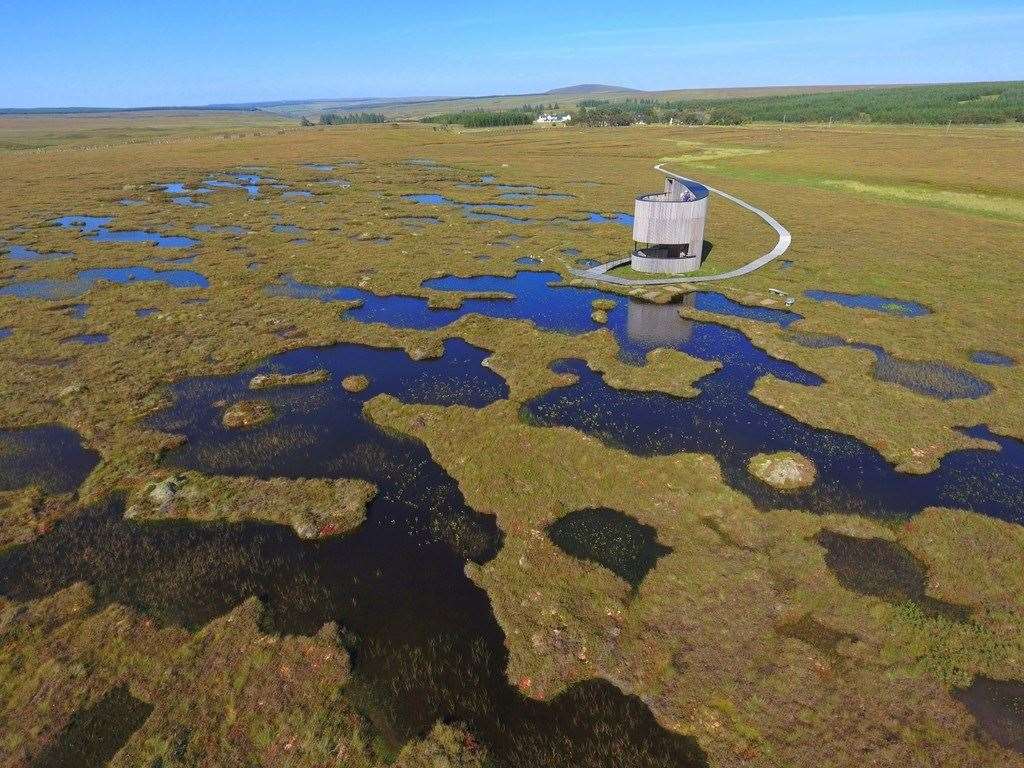 The Flow Country lookout tower at Forsinard. Picture: RSPB Images