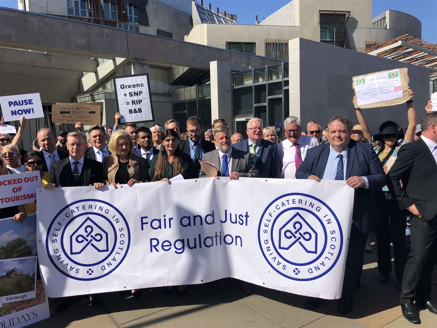 Jamie Halcro Johnston said: "I was pleased to stand with protesters outside the Scottish Parliament. Each one of them has a story that deserves to be heard."
