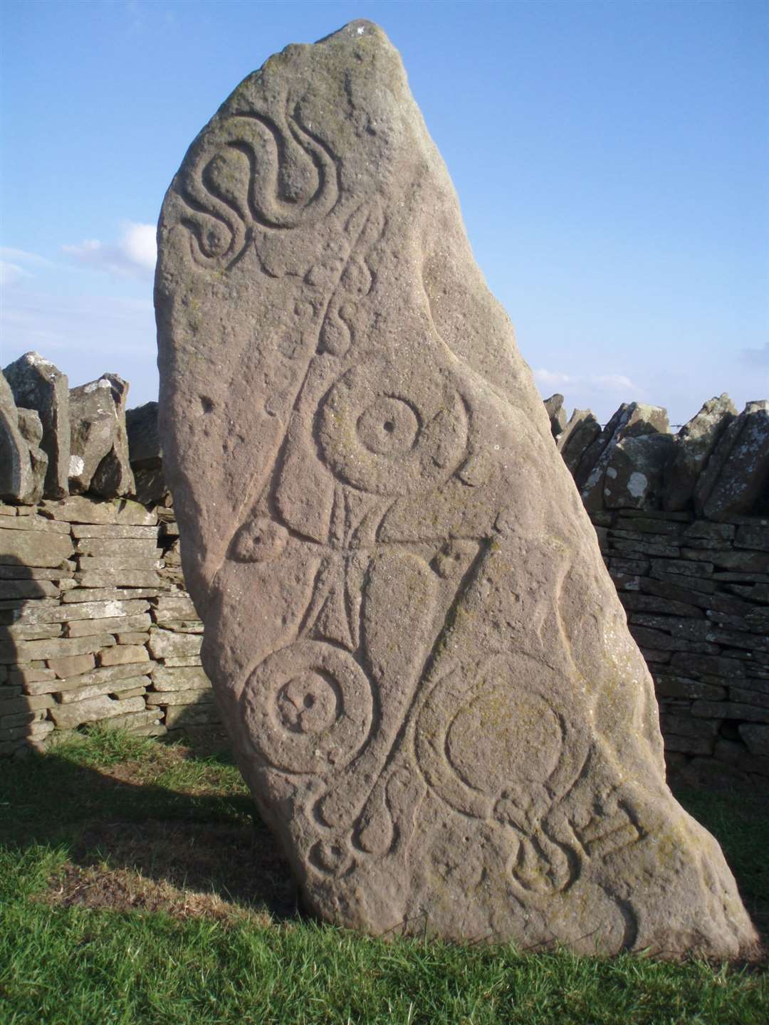 A Scottish stone with Pictish carvings.