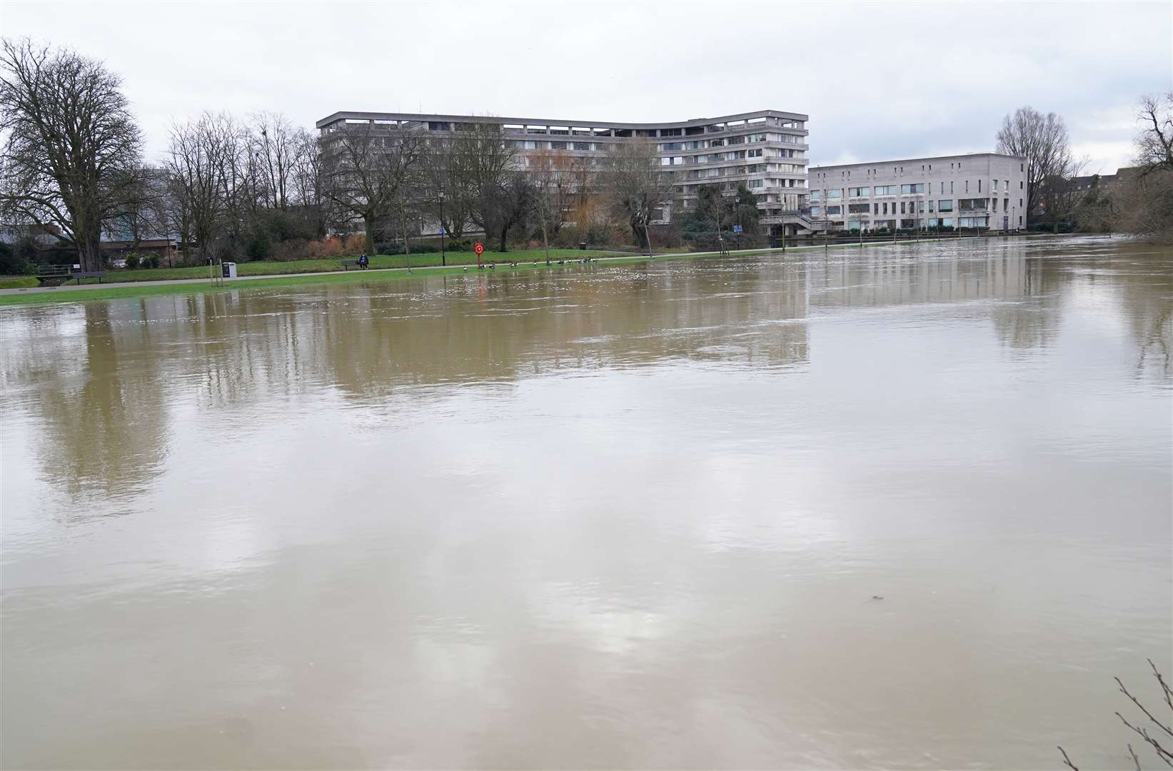 The River Great Ouse in Bedford, which has burst its banks following heavy rainfall. (Stefan Rousseau/PA)