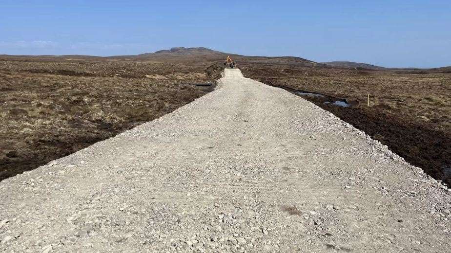 The floating road, which has been specially designed to be built on peat. Picture: Orbex