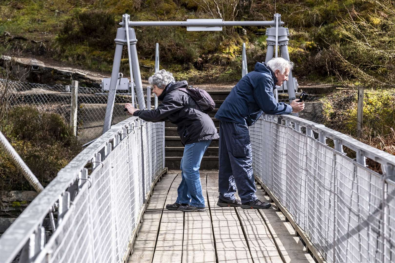 Visitors enjoying the suspecnded bridge. Picture: Peter Devlin