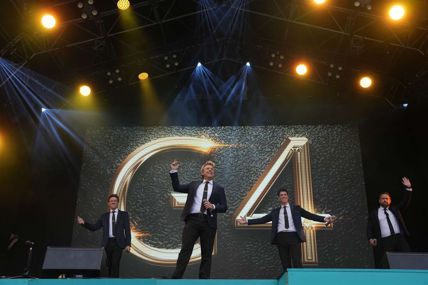 G4 were among those performing on stage in June during West End Live, a weekend of free live performances from West End musicals in Trafalgar Square (Jeff Moore/PA)