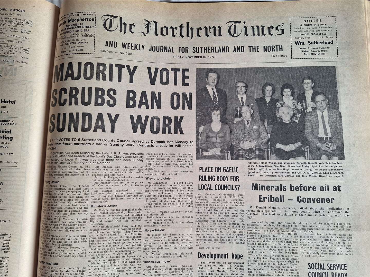 The edition of November 30, 1973