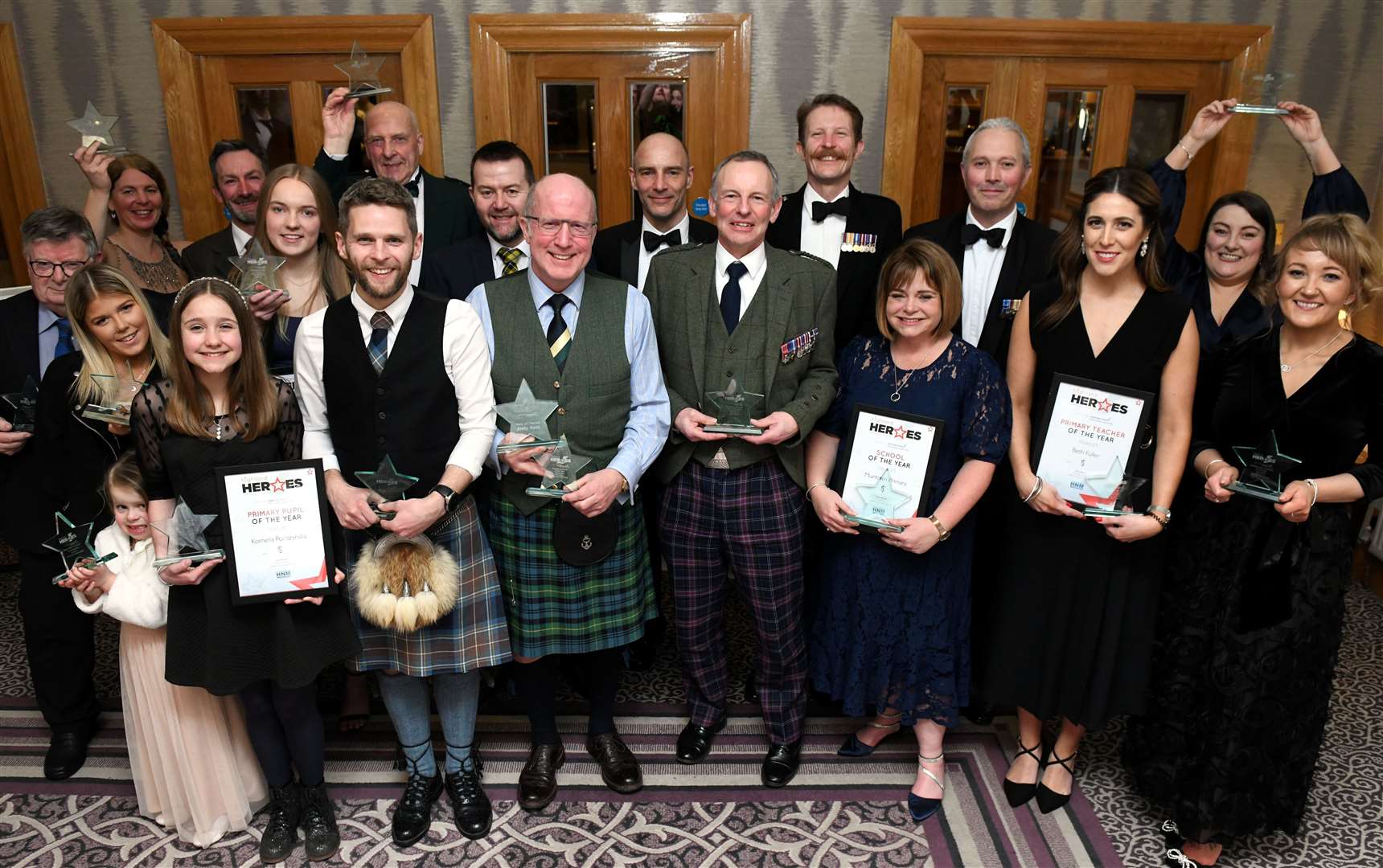 All the winners and winner's representatives at Highland Heroes 2023. Picture: James Mackenzie