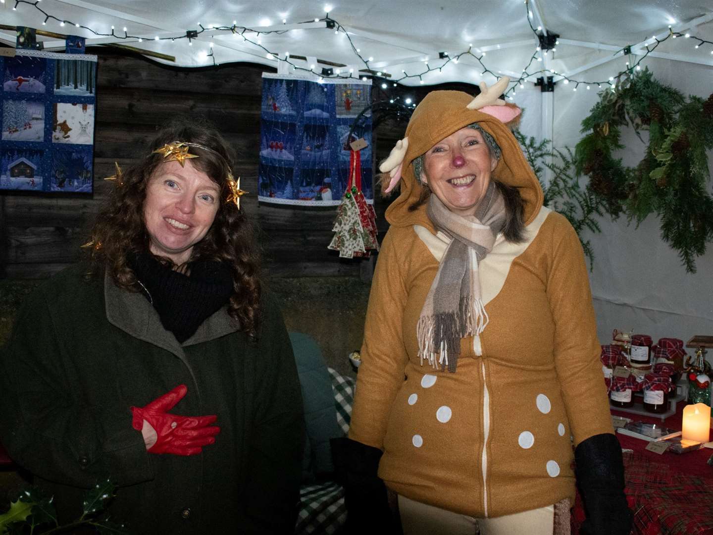 Marieke Hedwig (left) and Sue Tomlison joined in the festivities.