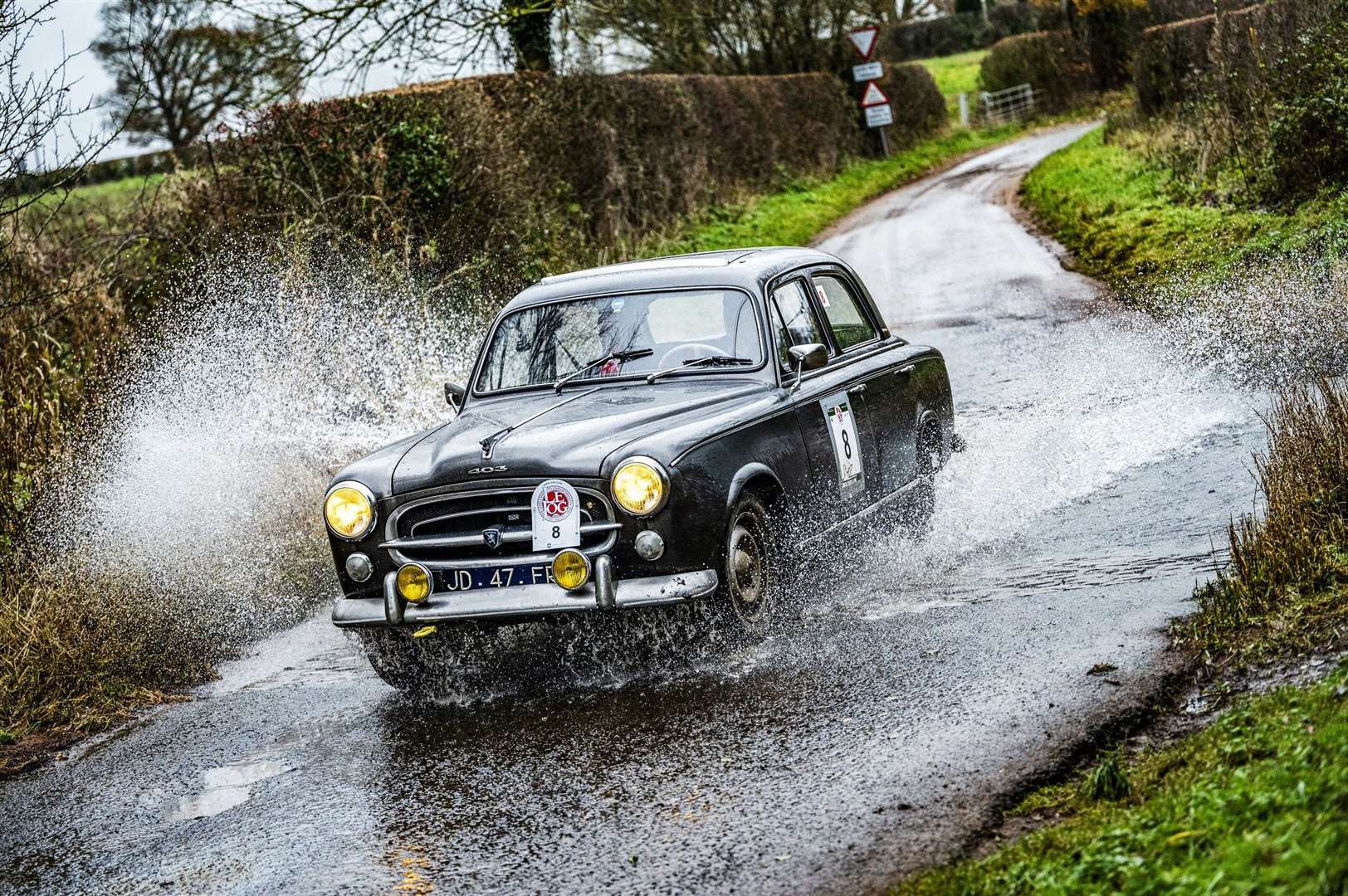 Making a splash through a ford. Picture: Francesco & Roberta Rastrelli/Blue passion Photo.