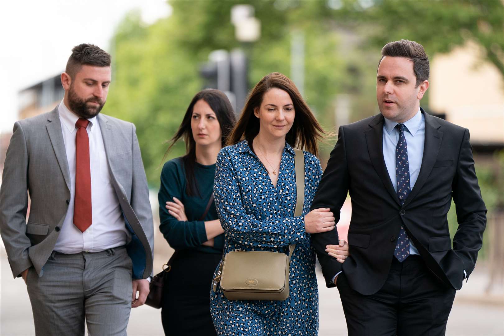 Chris and Rachael Thorold (right), parents of baby Louis, pictured arriving at a previous hearing at Cambridge Crown Court. (Joe Giddens/ PA)