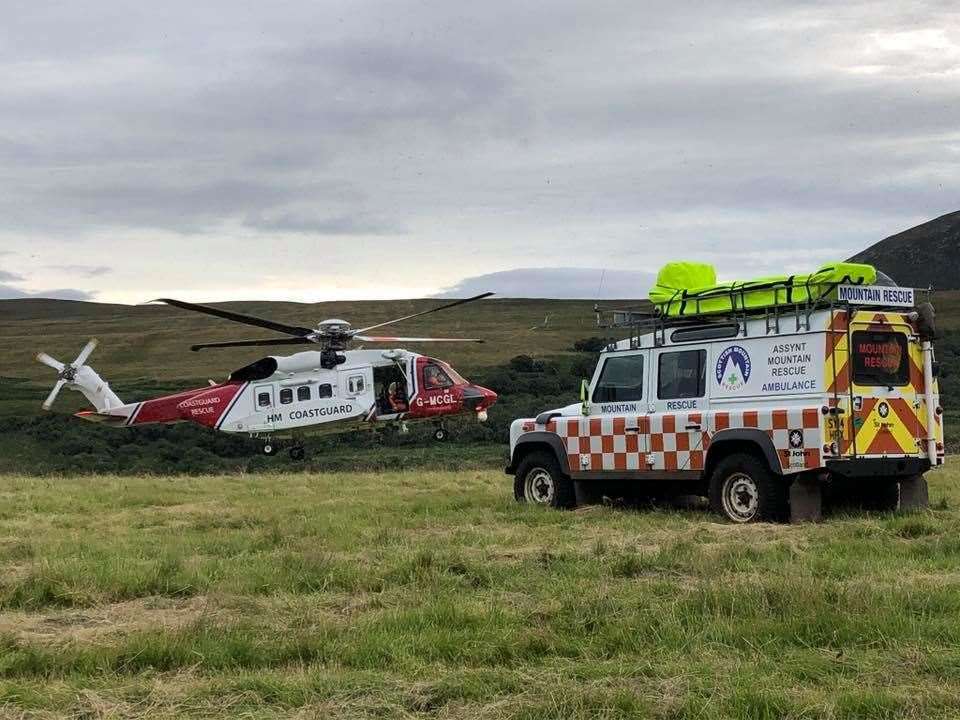 Assynt Mountain Rescue team and the Stornoway based Coastguard helicopter were involved in the search along with local estate workers.