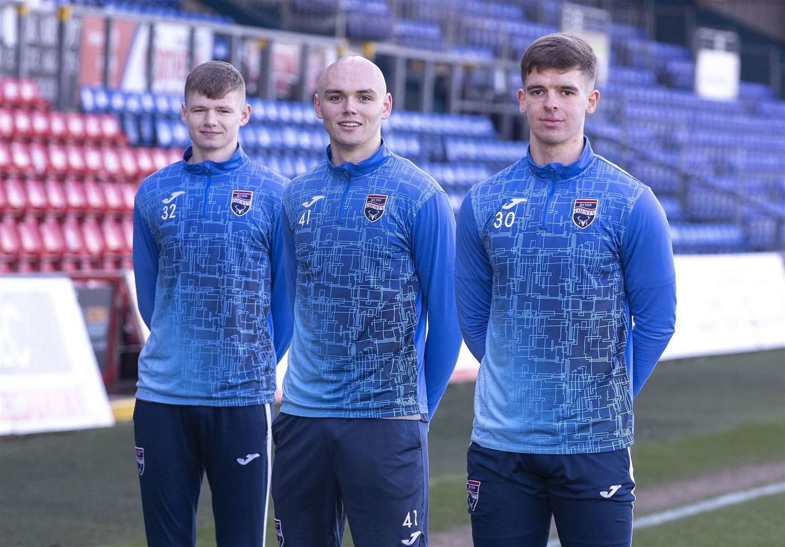 Logan Ross (centre) will join fellow County loanee Adam Mackinnon (left) in staying at Brora for the rest of the season. Picture: Ken Macpherson