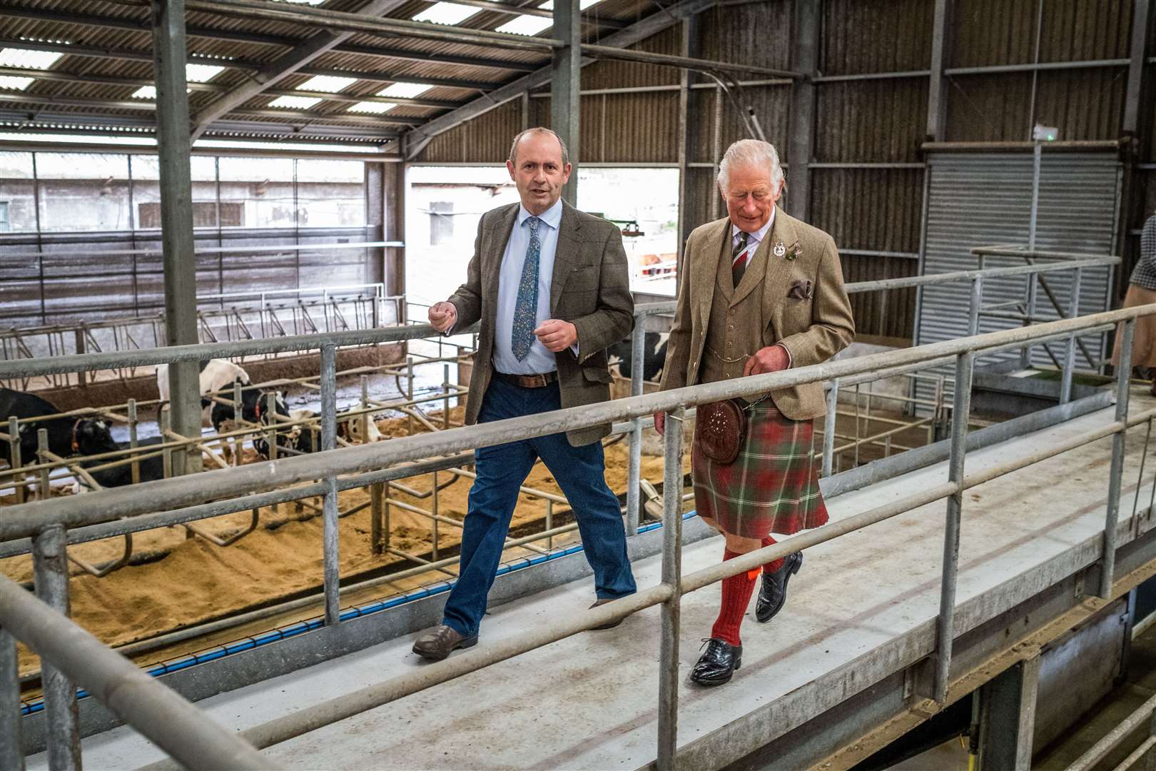 Charles met cows at Aberdeenshire’s Rora dairy (Chris Watt/PA)