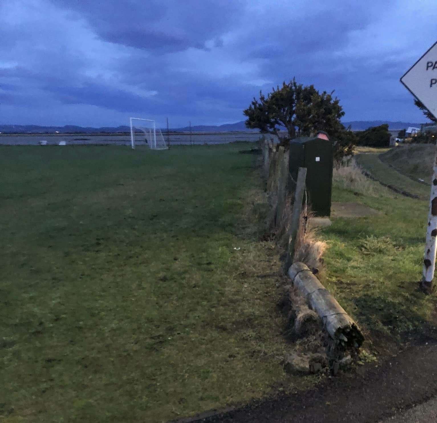 The gates at the entrance to Osprey Park in Inver have been stolen. Photo: Inver FC