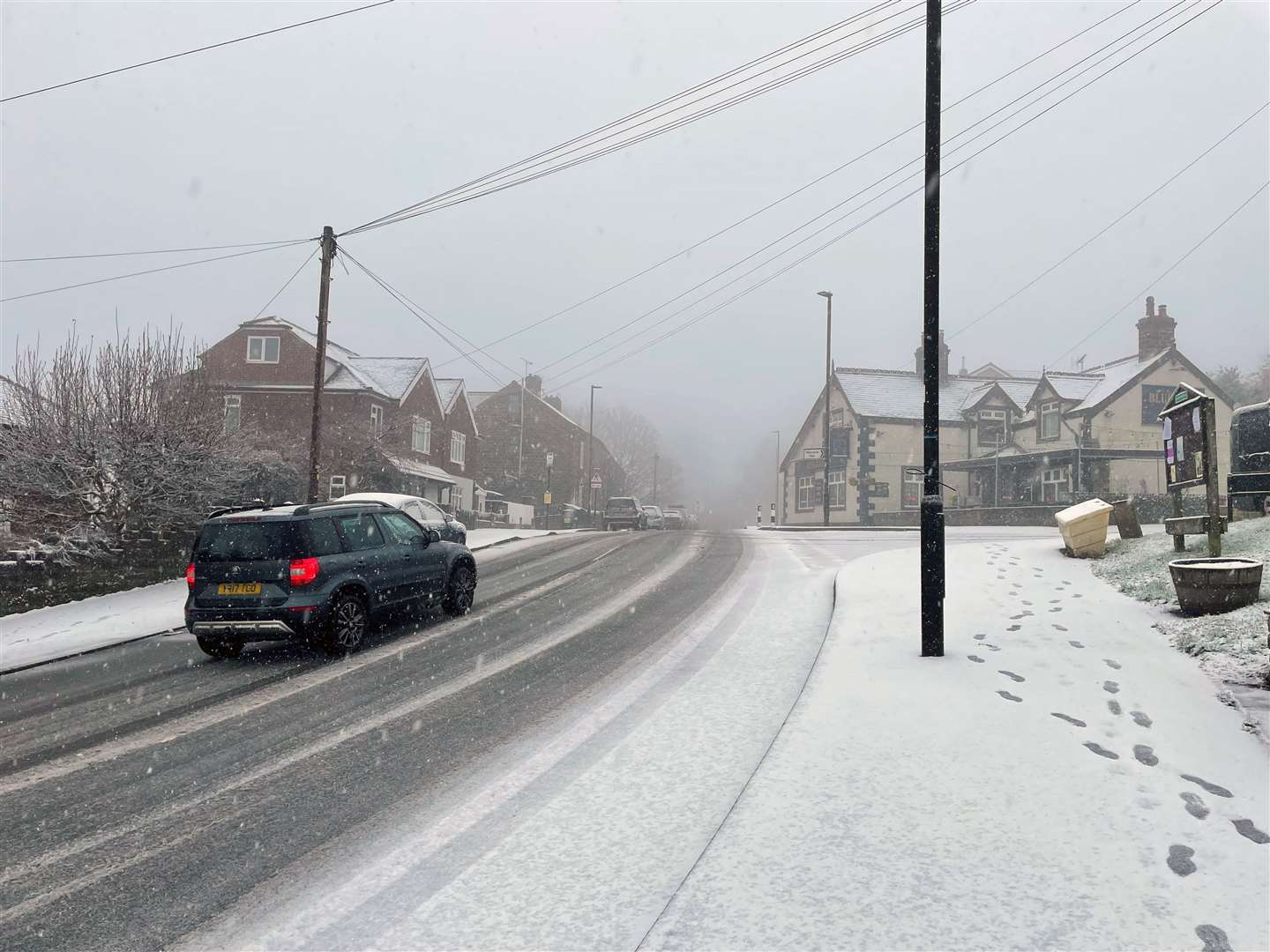 Snow in Worrall in South Yorkshire as up to 25cm of snow was forecast in parts of England and Wales (Dave Higgens/PA)