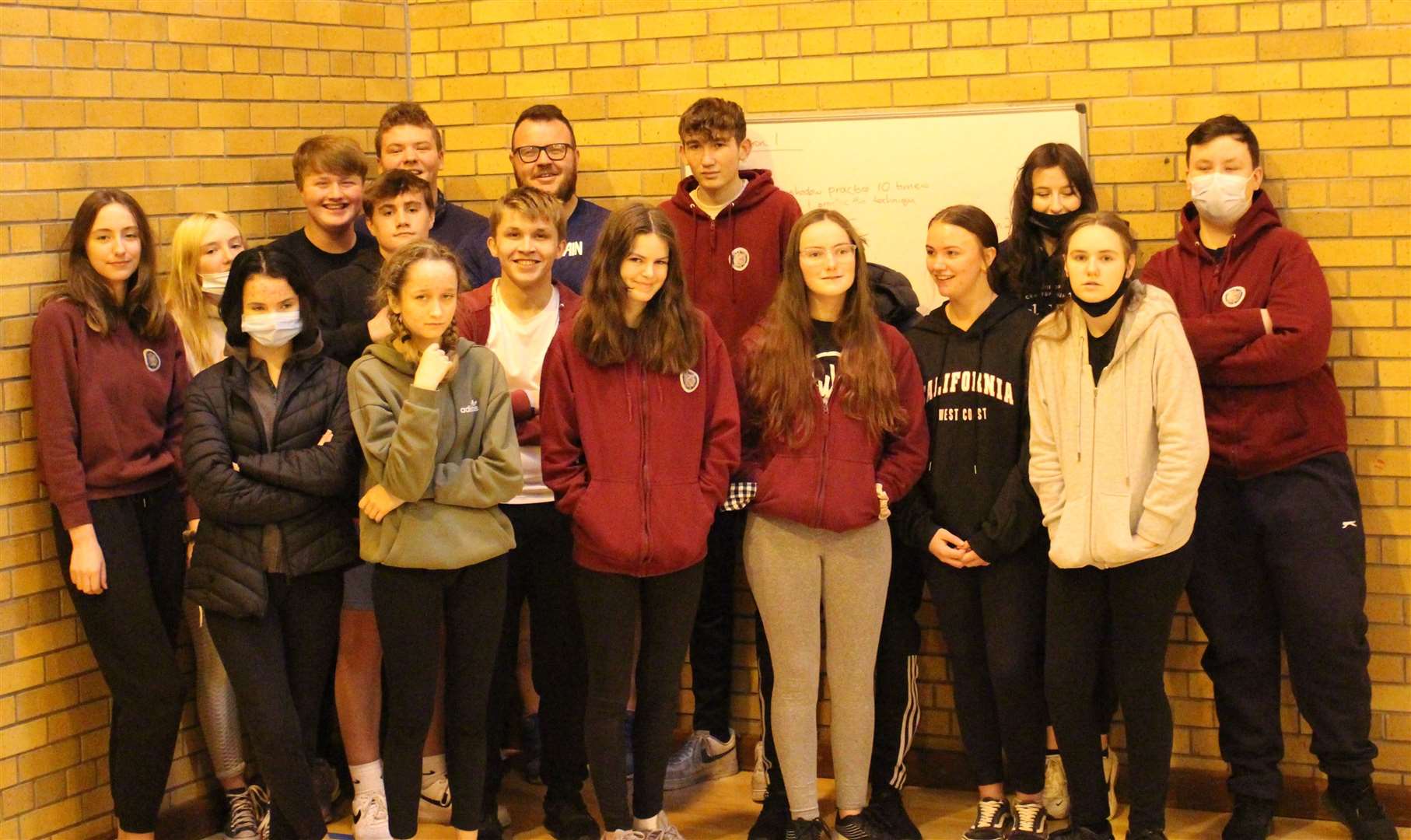 Top athlete Chris Bennett, centre back, met pupils from the North West Sutherland Schools Group during a visit to Kinlochbervie earlier this month.