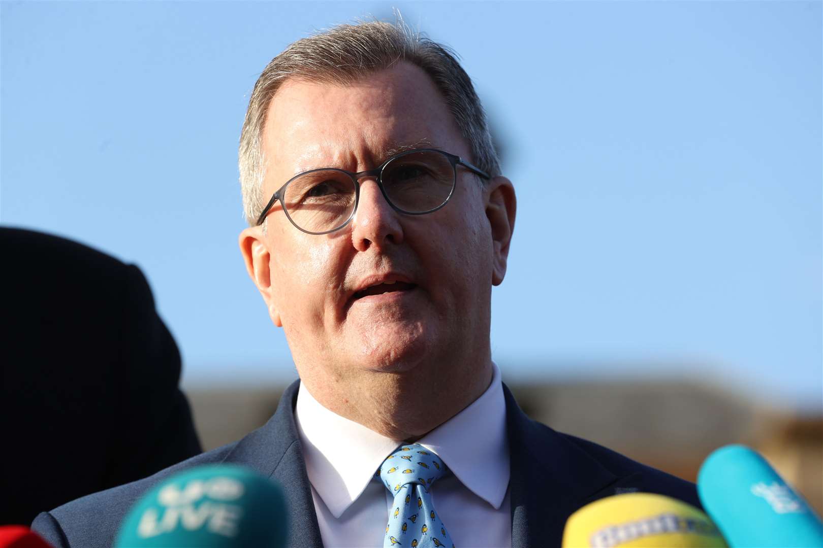 DUP leader Sir Jeffrey Donaldson accused the Irish government of ‘double standards’ (Liam McBurney/PA)