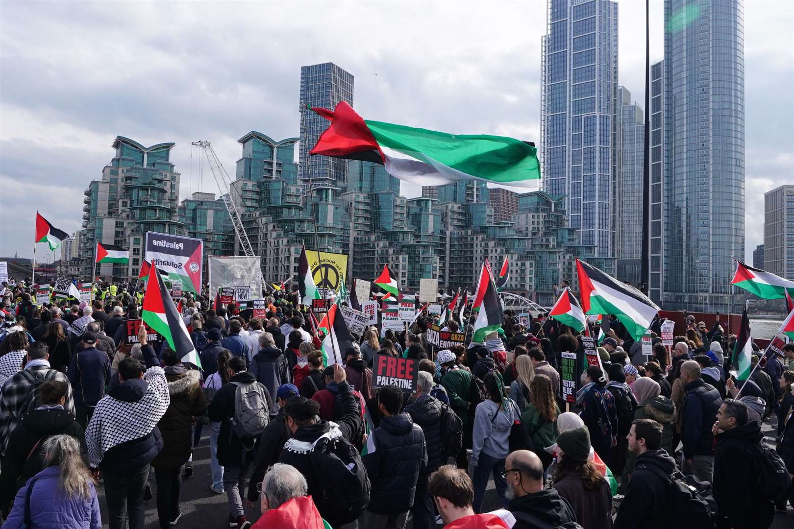 Thousands of people took part in Saturday’s march (Jordan Pettitt/PA)