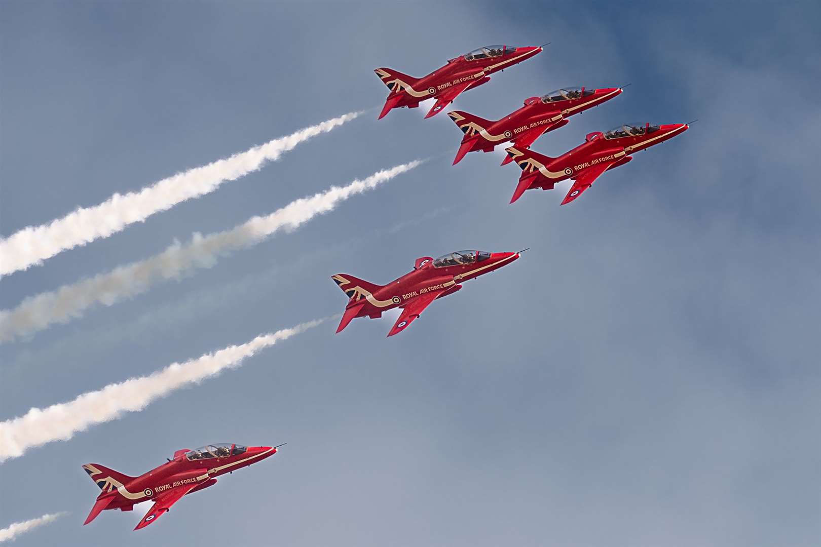 Ewen Pryde sent in this stunning image of the Red Arrows flying over Tain yesterday morning.