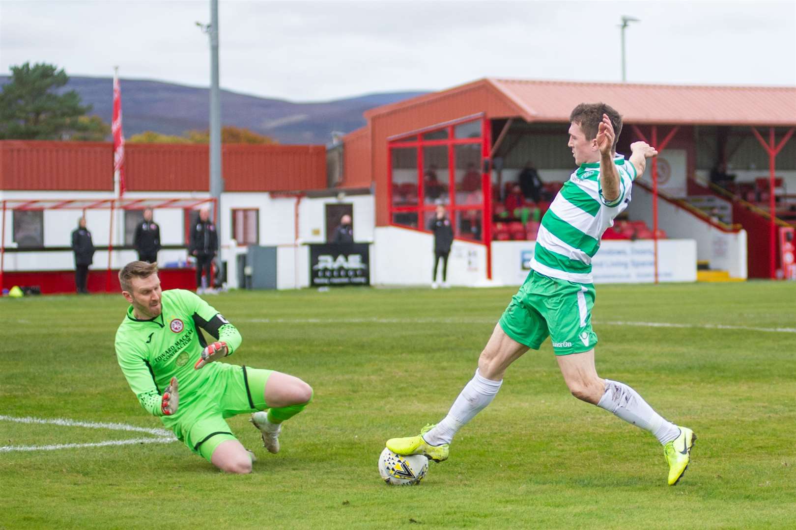 Regular Brora Rangers number one Joe Malin is currently unavailable. Picture: Daniel Forsyth.