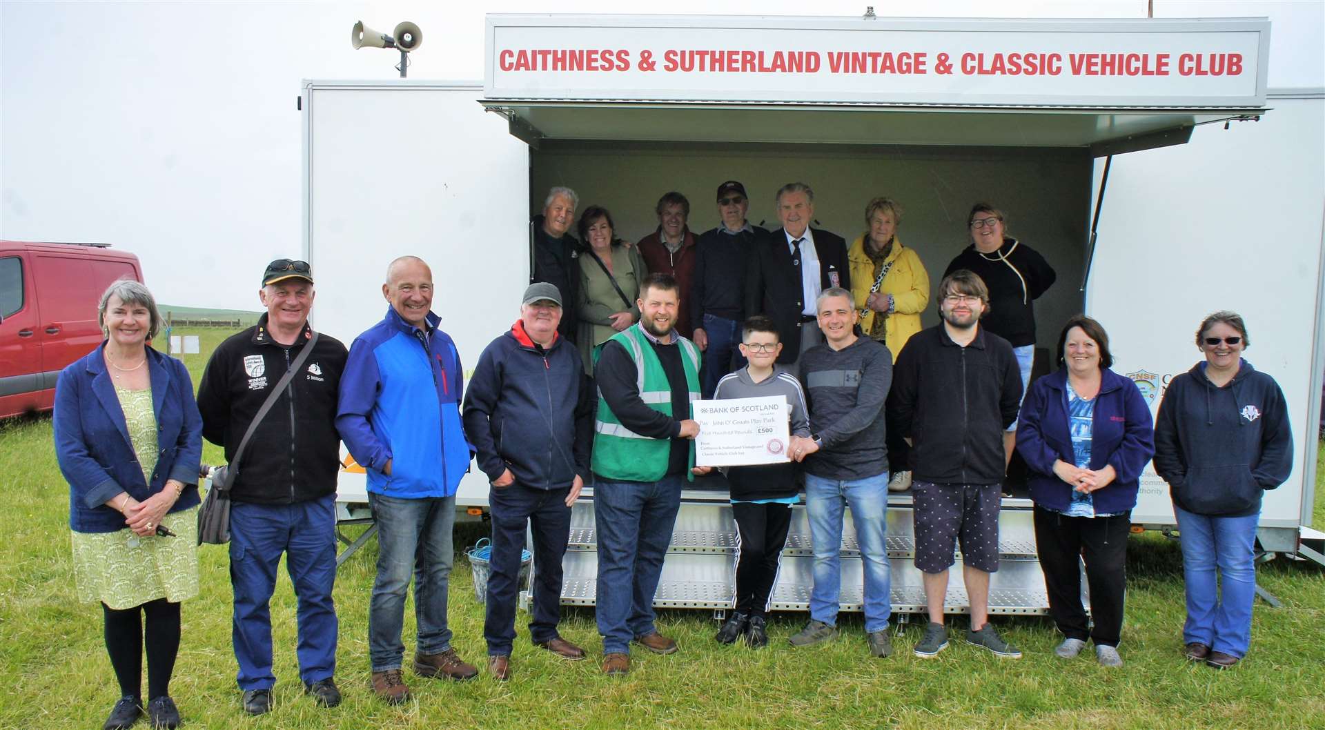 The club members finished up by presenting a £500 cheque to John O'Groats Development Trust for a play park to be built in the village. Picture: DGS