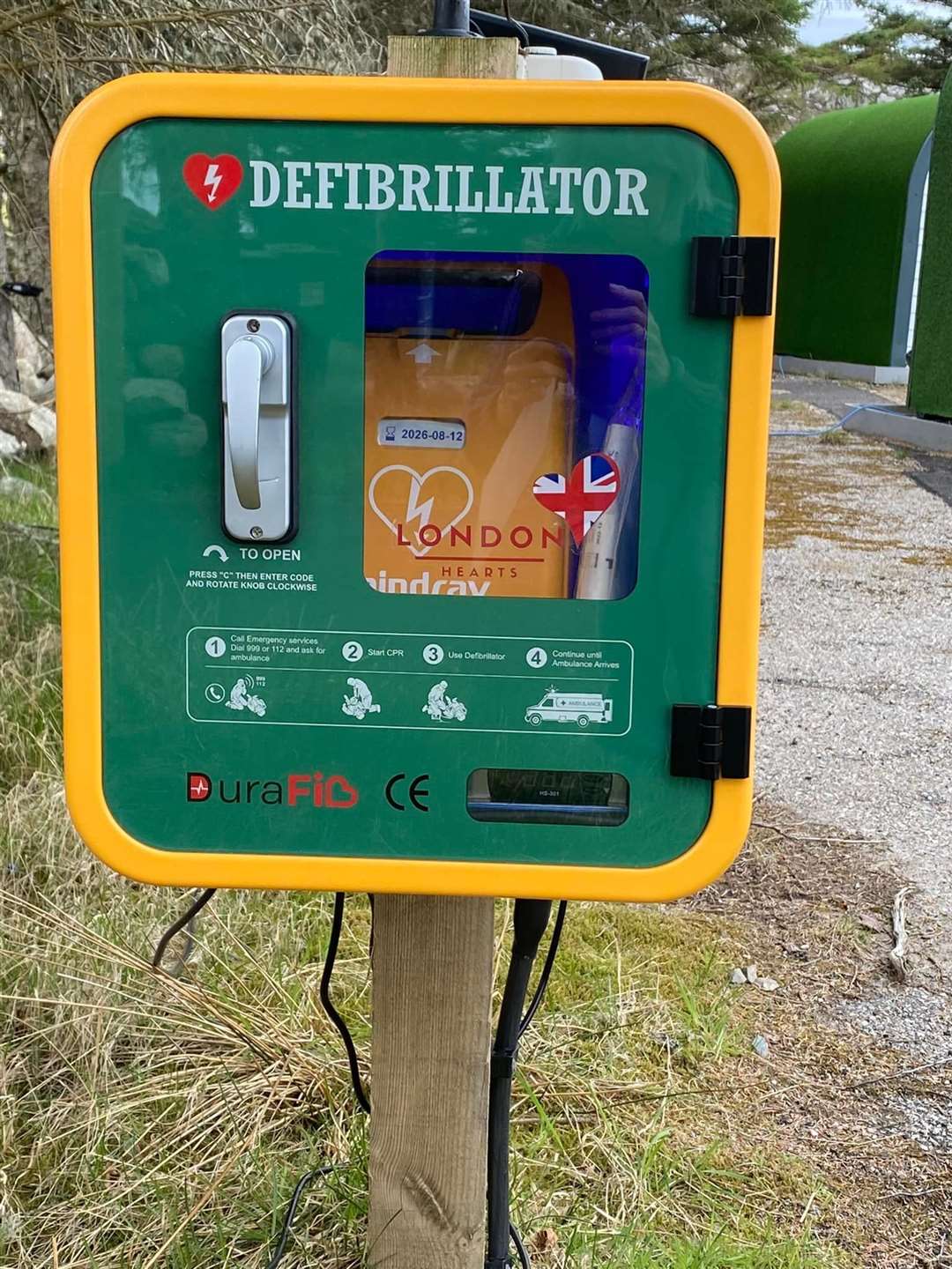 One of the defibrillators has been commissioned at Oldshoremore Retreats in Rhiconich.