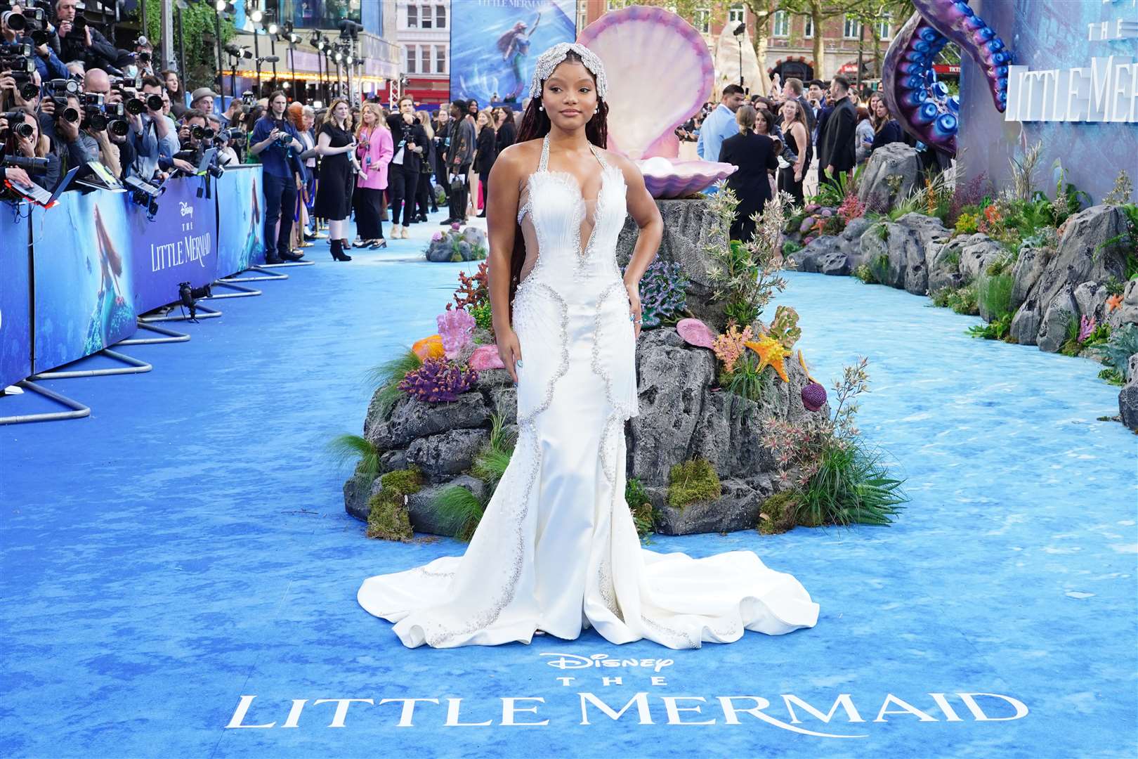 Halle Bailey, star of the live action reimagining of The Little Mermaid, at the film’s UK premiere in London in May (Ian West/PA)