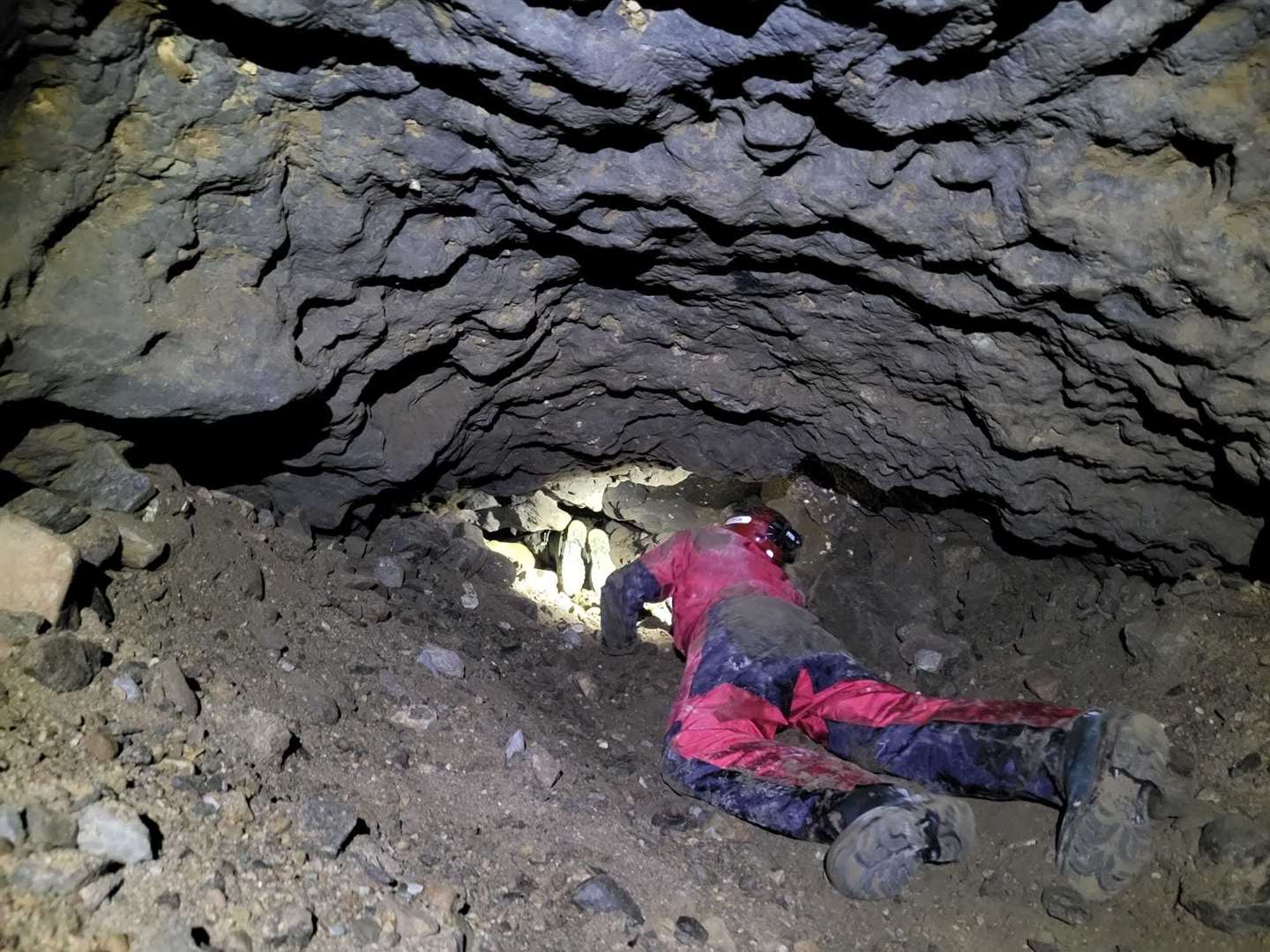 The caves go back nearly a mile.