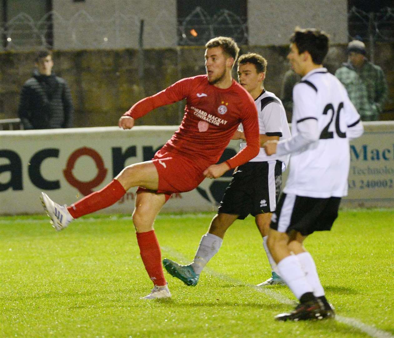 Martin MacLean puts Brora Rangers in front at Clachnacuddin. Picture: Gary Anthony