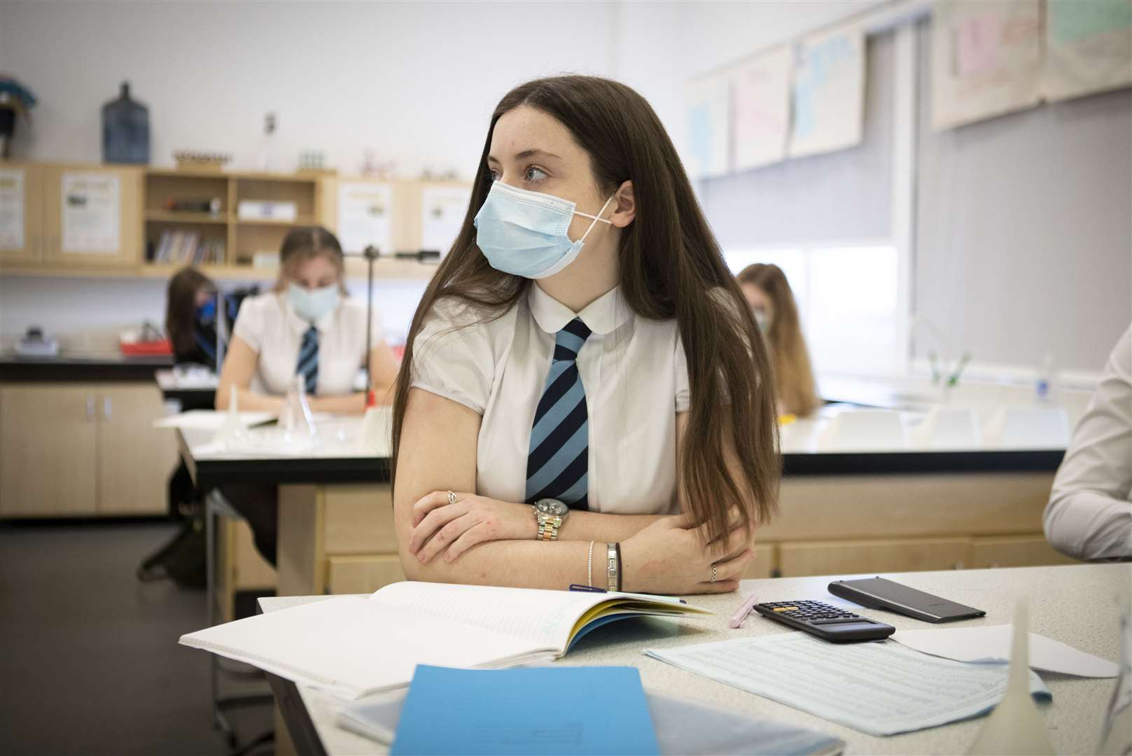Secondary school pupils and teachers will still have to wear face masks, the First Minister said (Jane Barlow/PA)