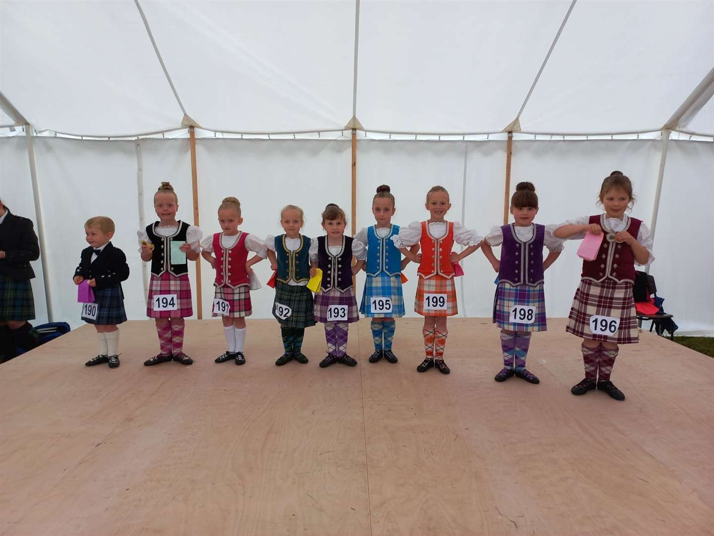 Junior Highland dancing winners at Lairg Crofters Show 2023.