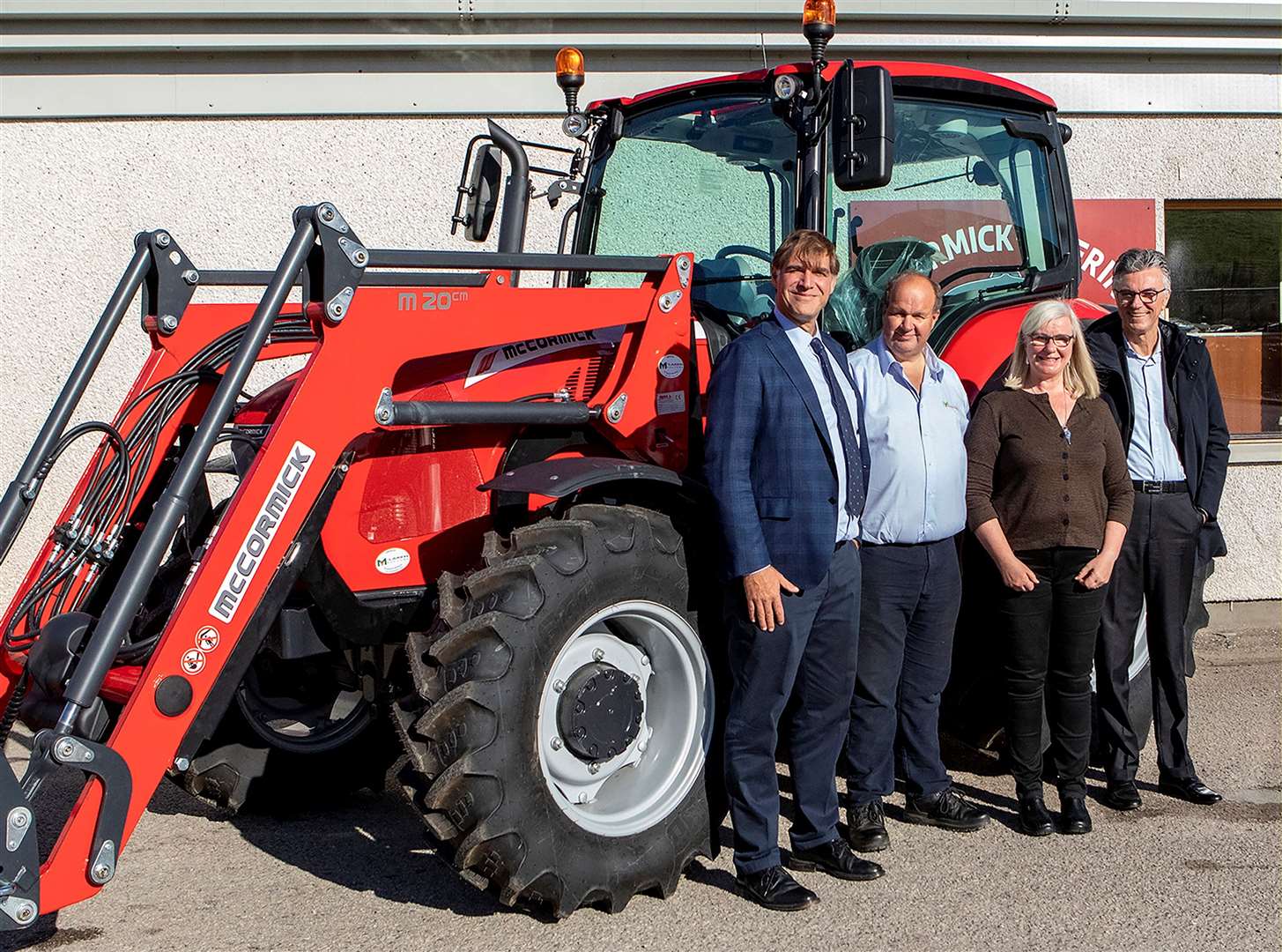McLaren Tractors owners George and Fiona with their visitors from McCormick tractors.