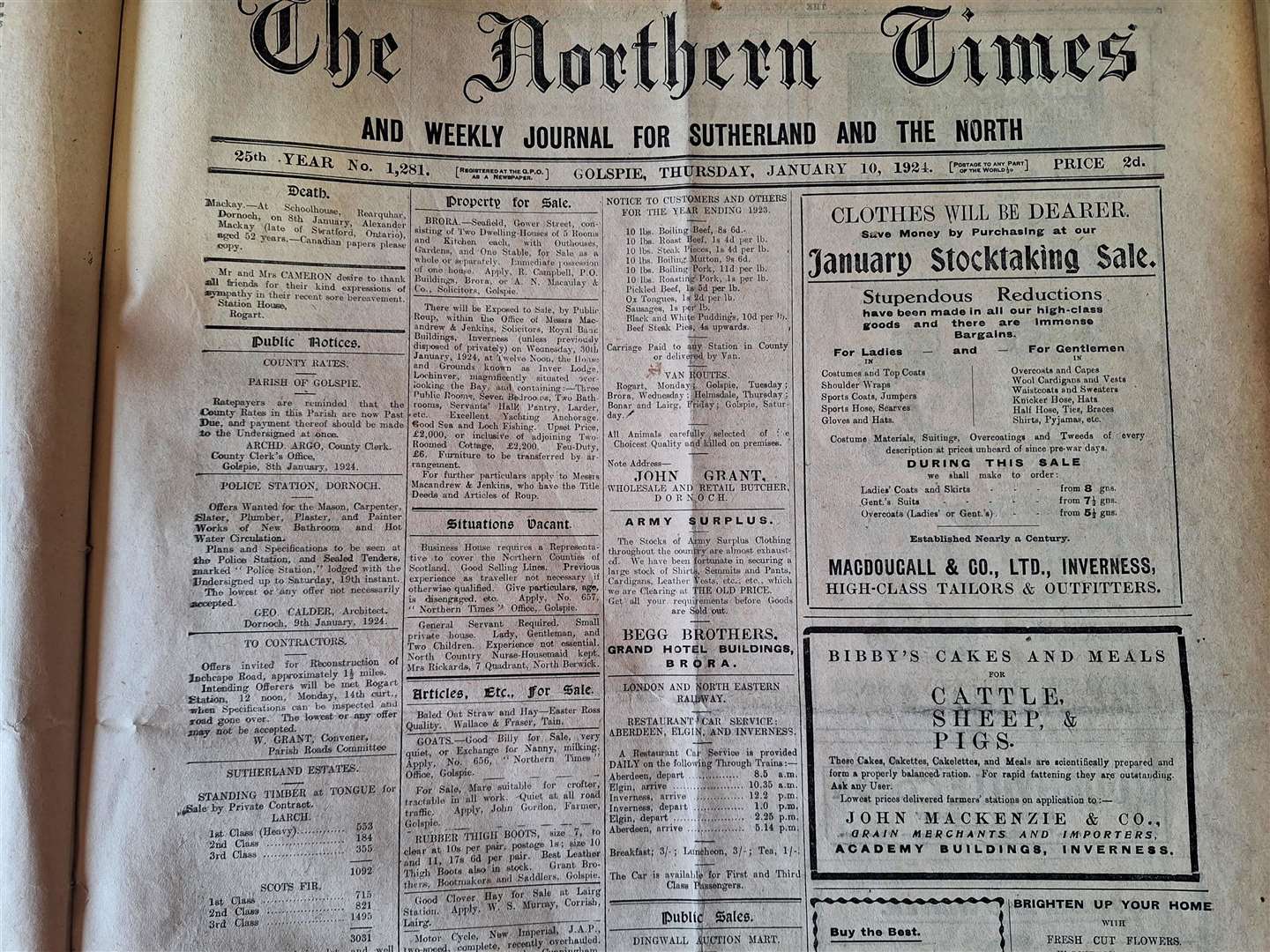 The edition of January 10, 1924.