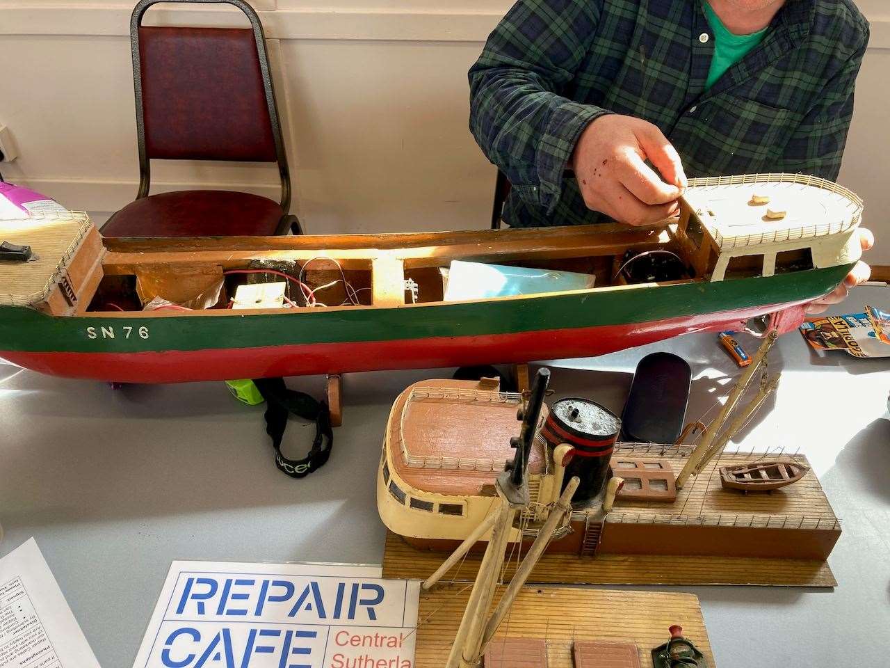 Some 20 items were brought into last Saturday’s Repair Clinic, including this wooden model of a boat.
