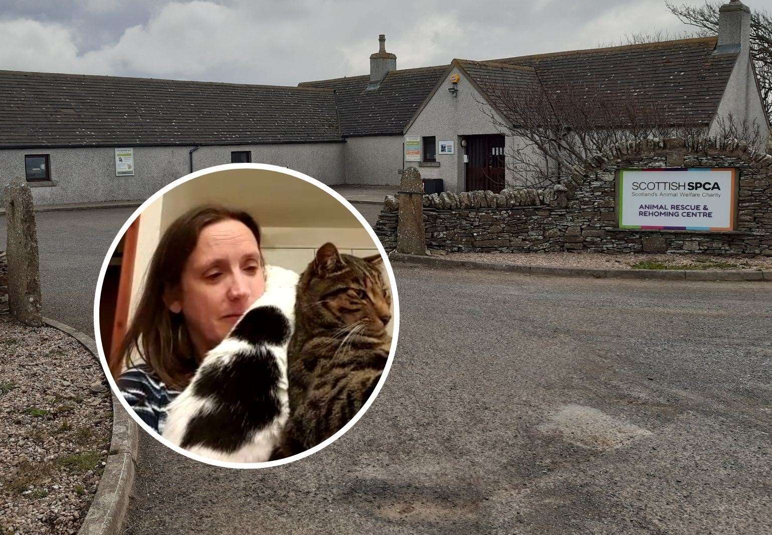 Vicki Edmunds – with two of her rescue cats Maya and Batcat – has called for the Balmore centre to remain open.