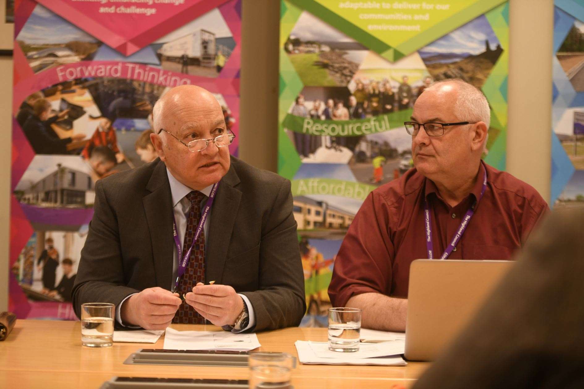 Highland Council's convener Bill Lobban (left) and leader Raymond Bremner. Picture: James Mackenzie.