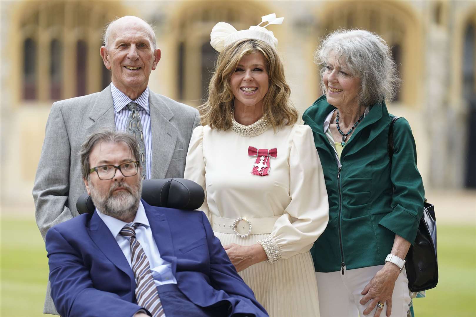 Kate Garraway, with her husband, Derek Draper, and her parents, Gordon and Marilyn Garraway (Andrew Matthews/PA)