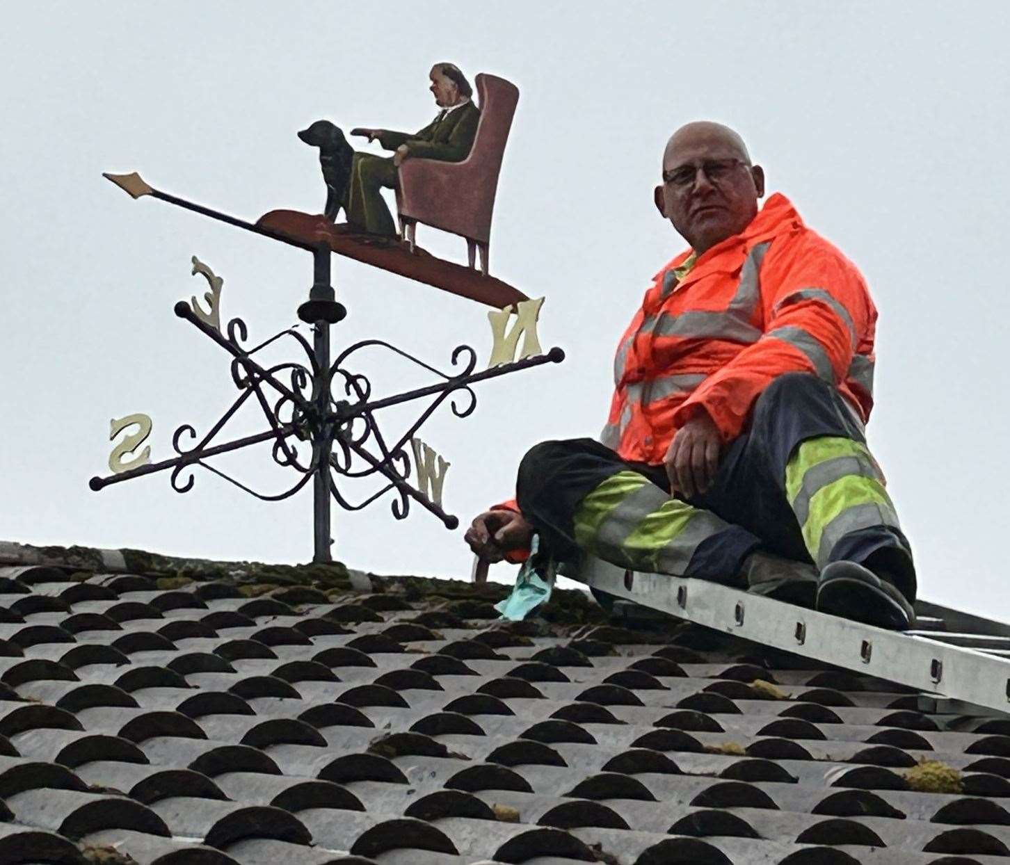 John Duncan on the roof of the Bradbury Centre.