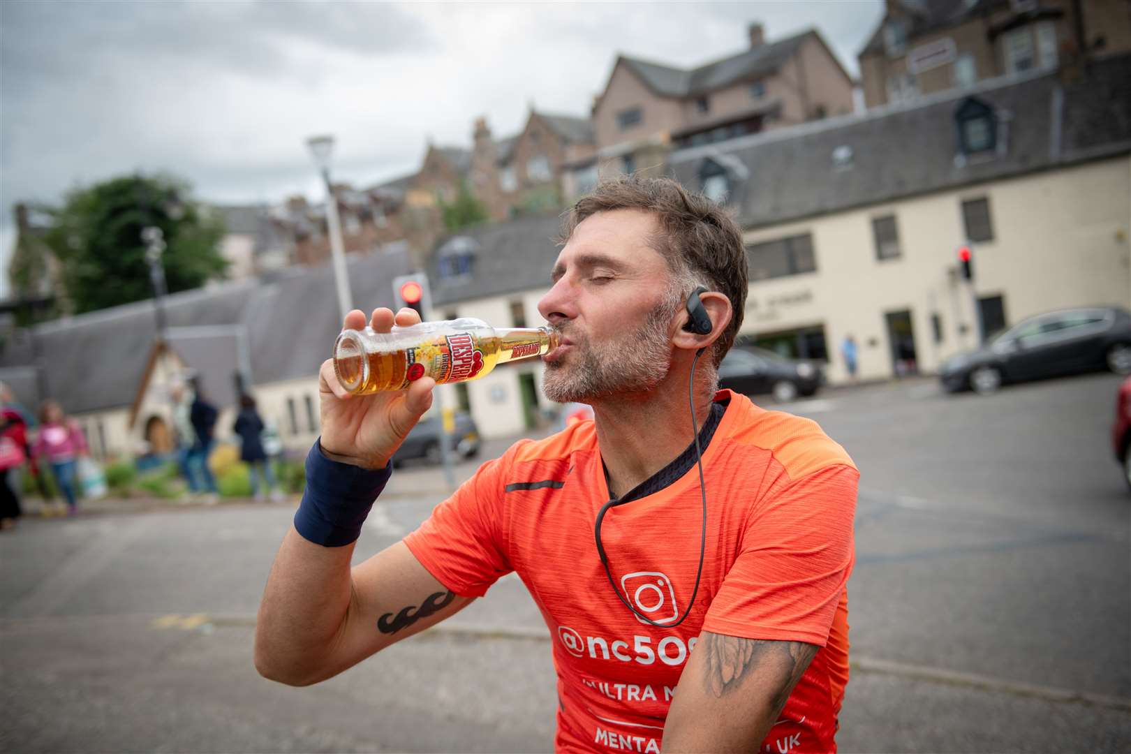 A beer at the NC500 finish line. Picture: Callum Mackay.