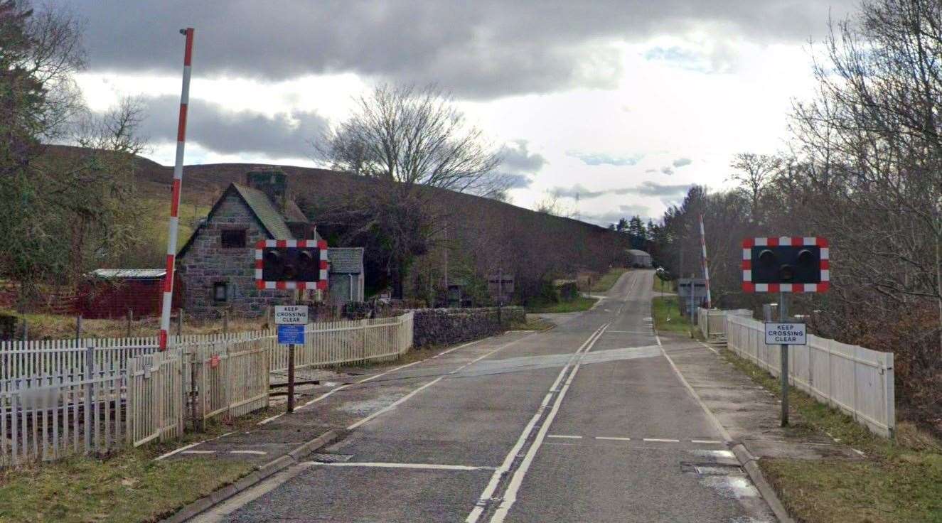 The works are taking place on the level crossing next to Lairg Railway Station.