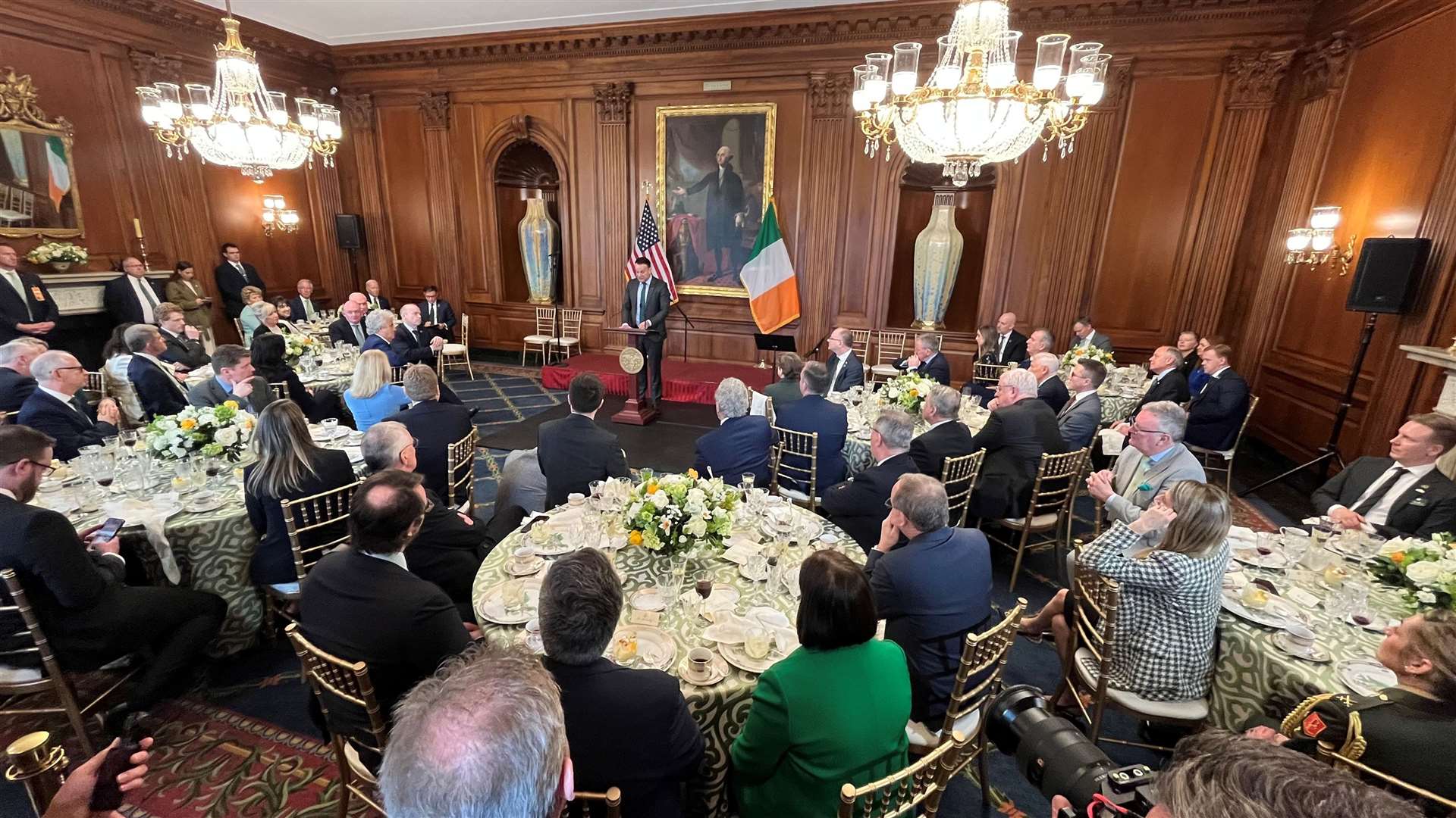 Taoiseach Leo Varadkar speaks during the annual Friends of Ireland Luncheon on Capitol Hill in Washington (Niall Carson/PA)
