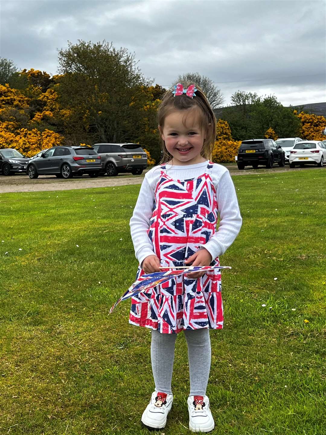Little Harlee Booth, Brora, was at the village celebrations looking cute in her Union Jack dress and hair band.