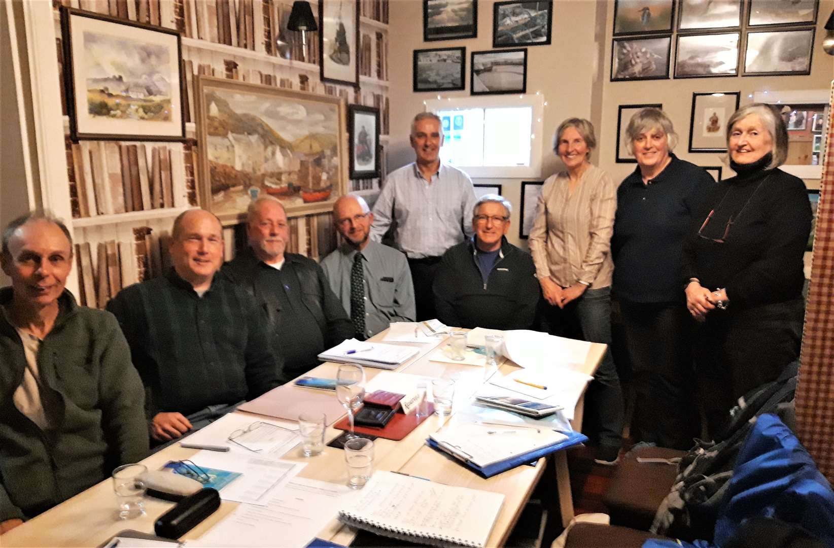 From left: Charlie Bain, Jay Wilson (chairman of JOGT), David Hannah, councillors Matthew Reiss and Karl Rosie, Jon Jenkins, Alison Smith, Jane Coll and Penny Kane who was taking the minutes.