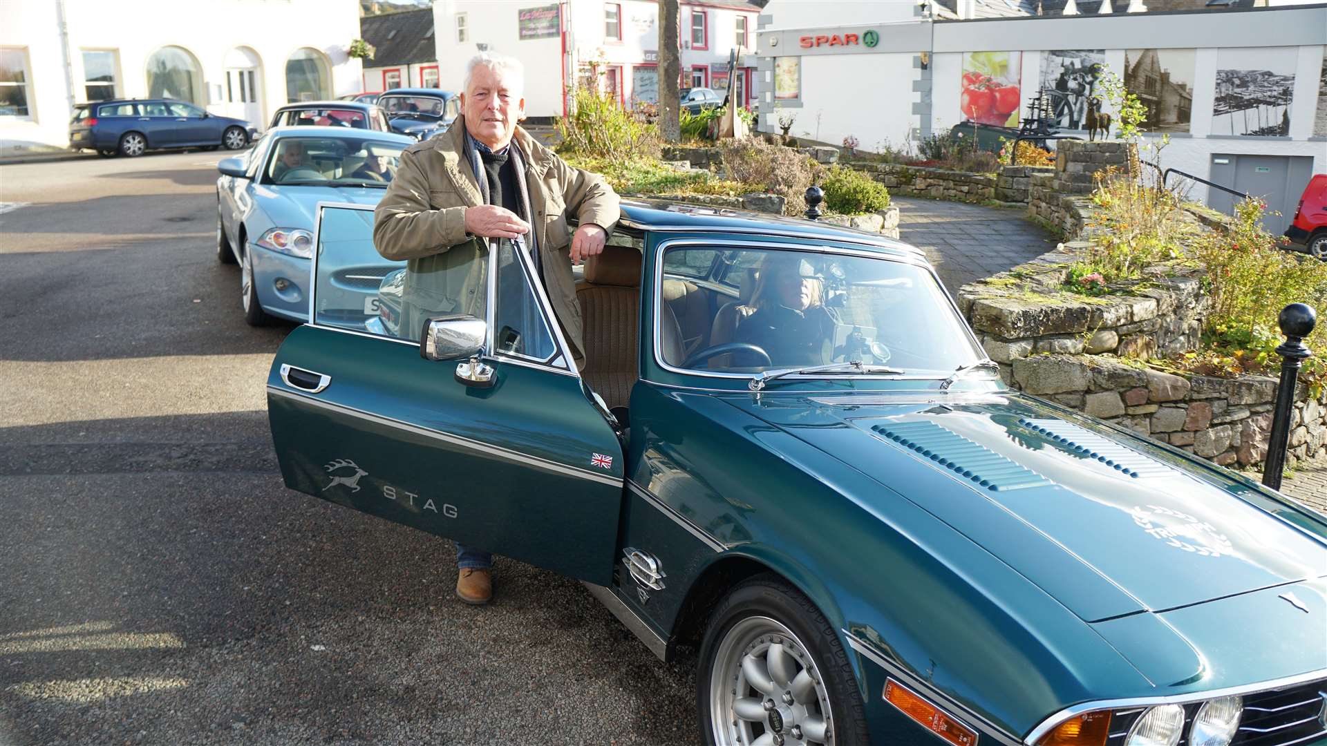 Vice chair of the club, Les Bremner, with his classic Triumph Stag. Picture: DGS