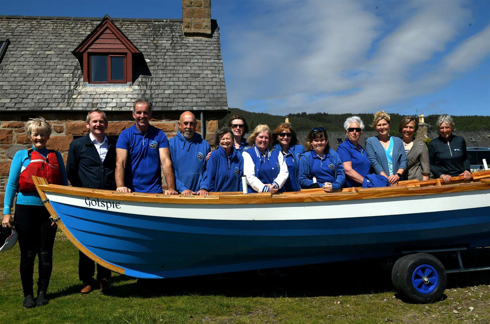 The royal couple spoke to members of Golspie Rowing Club. Picture: James MacKenzie