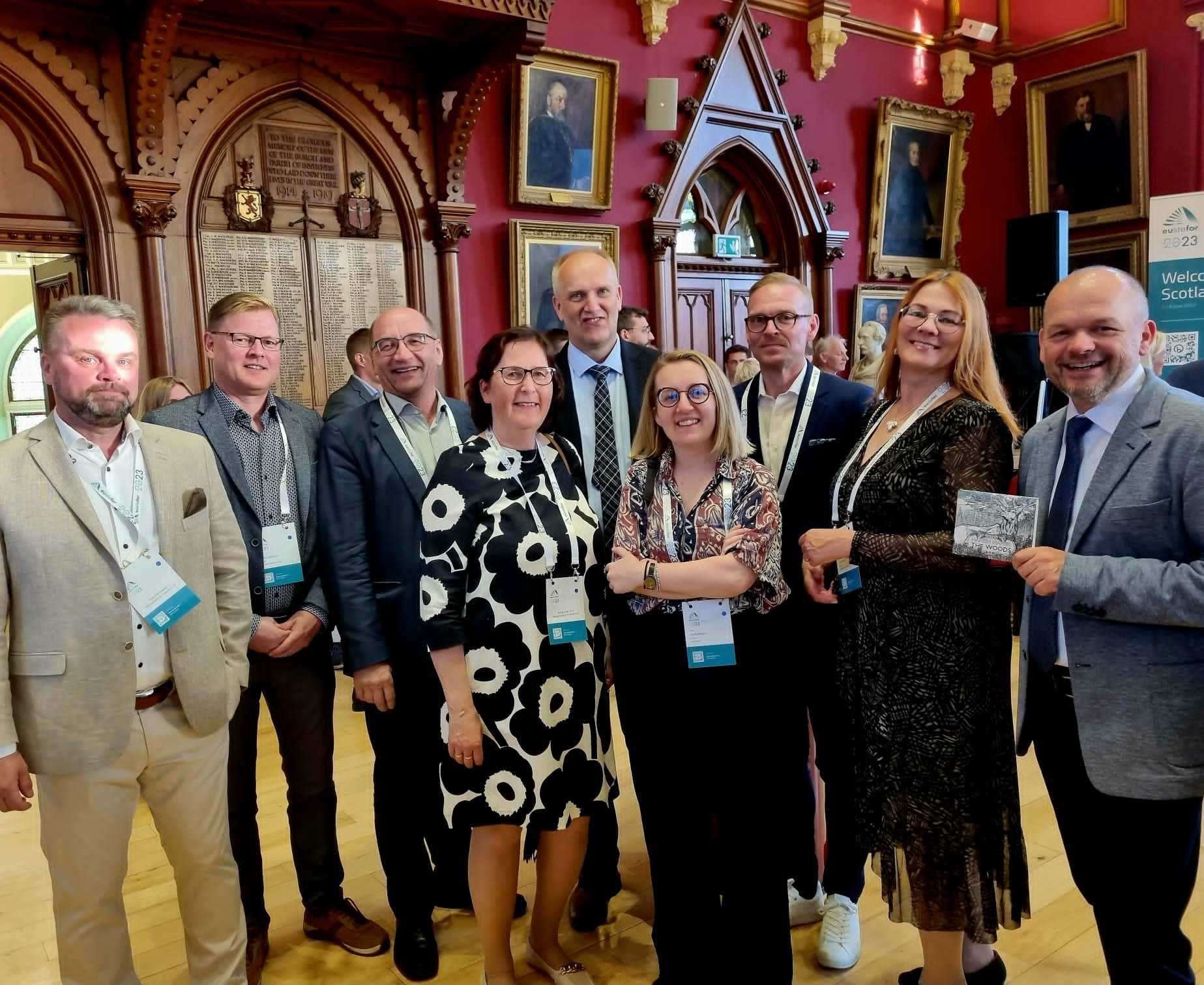 Foresters from Finland and Estonia at a civic reception in Inverness Town House.