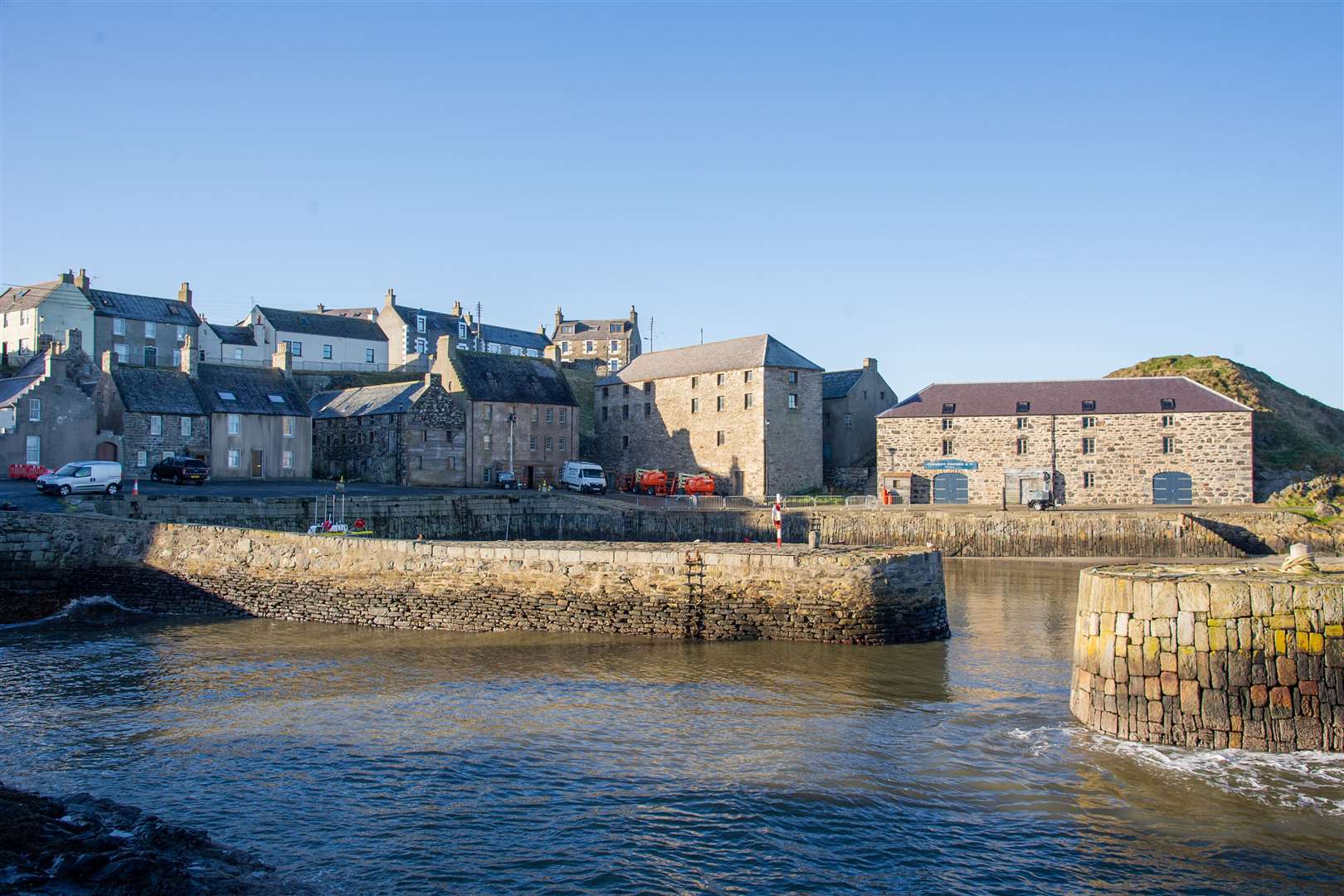 The historic harbour at Portsoy where filming took place.